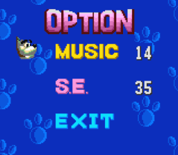 Options screen